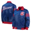Atlanta braves starter the captain iii blue satin varsity jacket 4