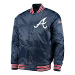 Atlanta Braves The Diamond Navy Satin Jacket