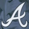 Atlanta braves starter the diamond navy satin varsity jacket 3