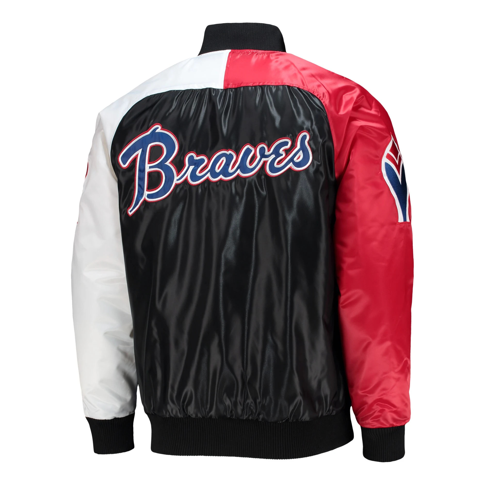 Atlanta braves starter tri color satin varsity jacket 2