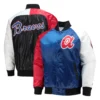 Atlanta braves starter tri color satin varsity jacket 5