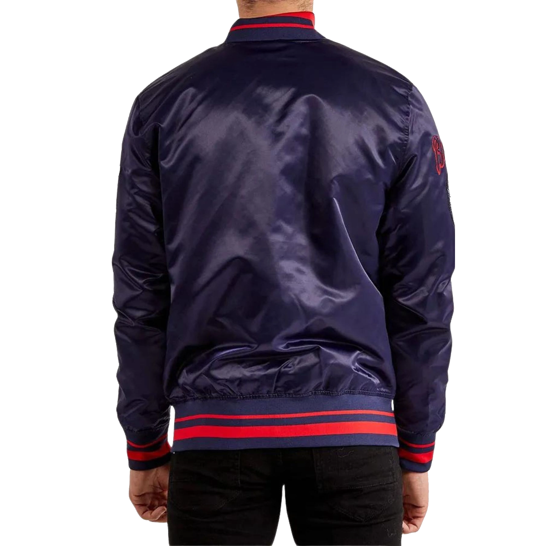 Atlanta braves starter world series navy satin varsity jacket 2