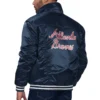 Atlanta braves starter x levis silver tab satin full snap navy trucker jacket 2