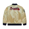 Atlanta braves team og 20 full zip satin varsity jacket gold 2