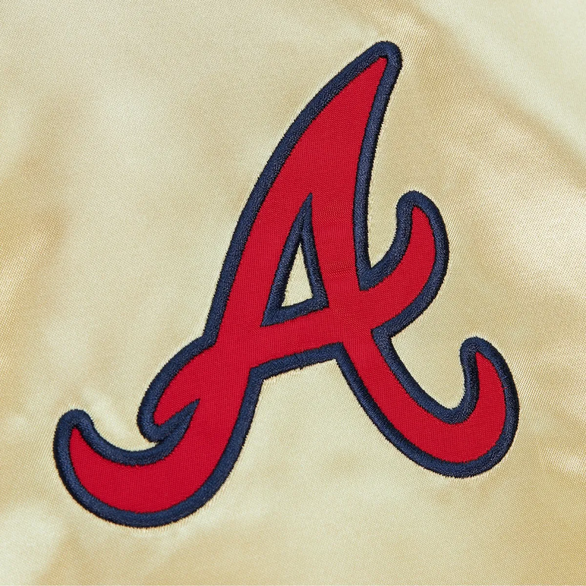 Atlanta braves team og 20 full zip satin varsity jacket gold 3