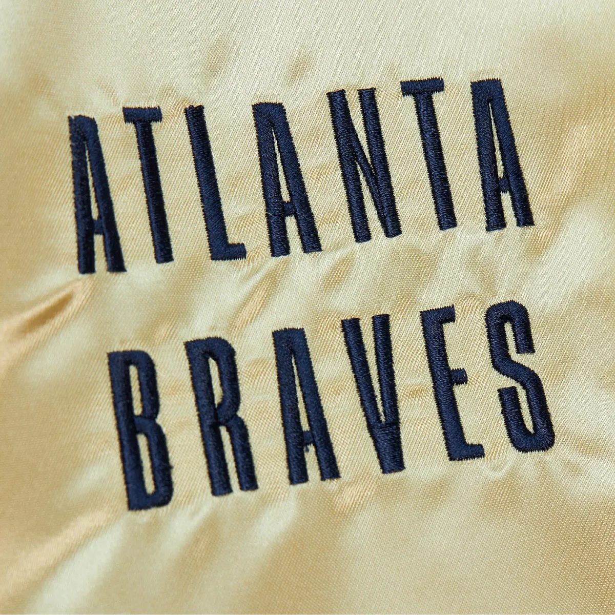 Atlanta braves team og 20 full zip satin varsity jacket gold 4