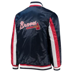 Atlanta braves the ace satin varsity jacket navy 1