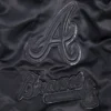 Atlanta braves triple black satin varsity jacket 5