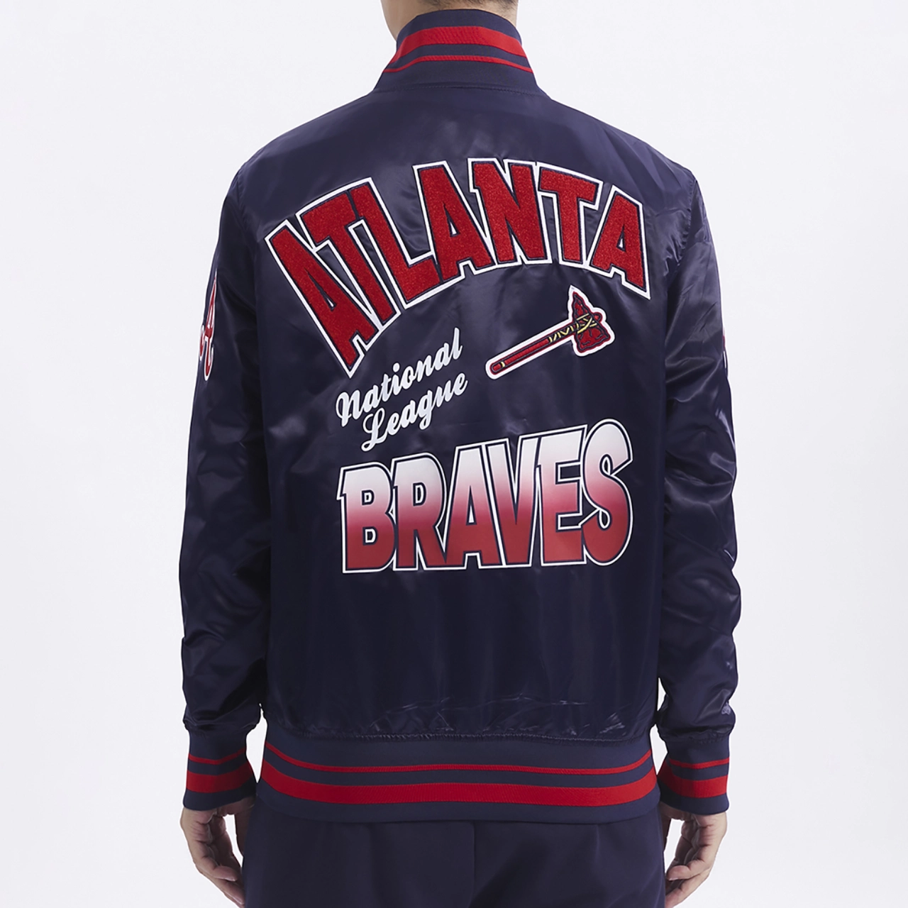 Atlanta braves turn it up m full snap varsity jacket