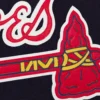 Atlanta braves two tone embroidered logo wool varsity jacket navy red 3