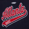 Atlanta braves womens script tail wool leather varsity jacket 4 1
