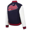 Atlanta braves womens script tail wool leather varsity jacket 5 1
