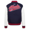 Atlanta braves womens script tail wool leather varsity jacket 6 1