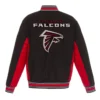 Atlanta falcons full snap black varsity jacket