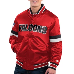 Atlanta falcons gridiron classics home game satin varsity jacket red 1