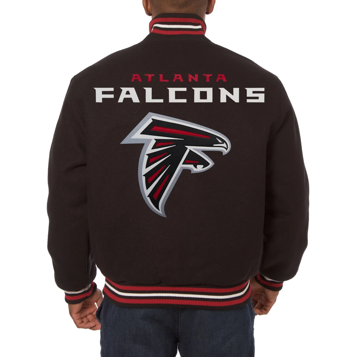 Atlanta falcons handmade wool jacket black 2