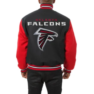 Atlanta falcons handmade wool varsity jacket black red 2