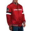 Atlanta falcons home game satin varsity jacket red 1