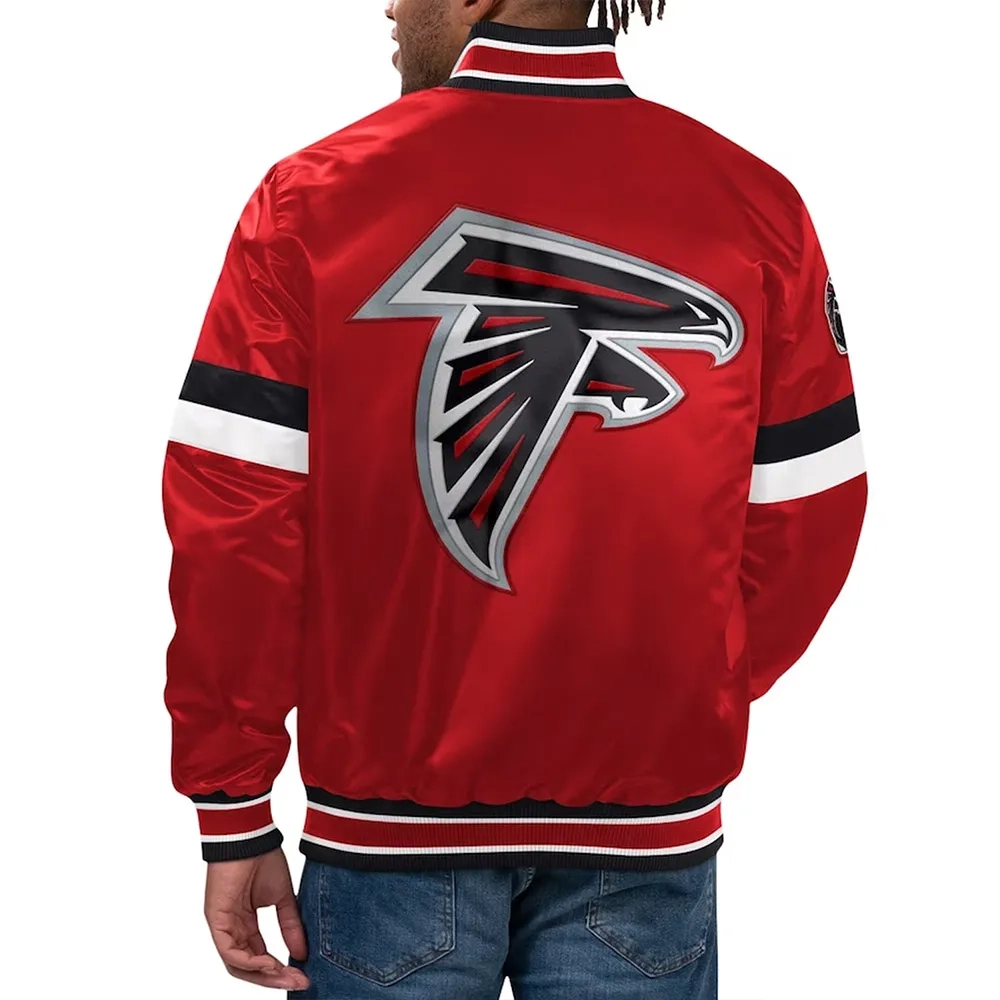 Atlanta falcons home game satin varsity jacket red