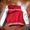 Atlanta falcons letterman red white jacket