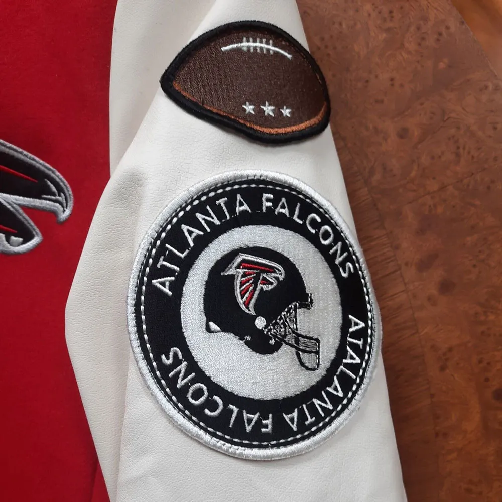 Atlanta falcons letterman wool leather jacket