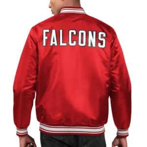 Atlanta falcons locker room big logo satin varsity jacket red 2