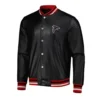 Atlanta falcons metallic black leather jacket