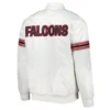 Atlanta falcons power forward full snap satin varsity jacket white