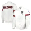 Atlanta falcons power forward full snap satin varsity jacket white 2