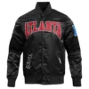 Atlanta falcons pro standard crest emblem black satin varsity jacket 2