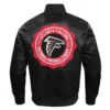 Atlanta falcons pro standard crest emblem black satin varsity jacket 4