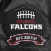 Atlanta falcons pro standard crest emblem black satin varsity jacket 6