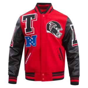 Atlanta falcons pro standard mashup wool leather varsity jacket 2