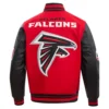 Atlanta falcons pro standard mashup wool leather varsity jacket 4