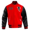 Atlanta falcons pro standard retro classic red and black varsity jacket 2