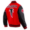 Atlanta falcons pro standard retro classic red and black varsity jacket 3