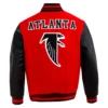 Atlanta falcons pro standard retro classic red and black varsity jacket 4