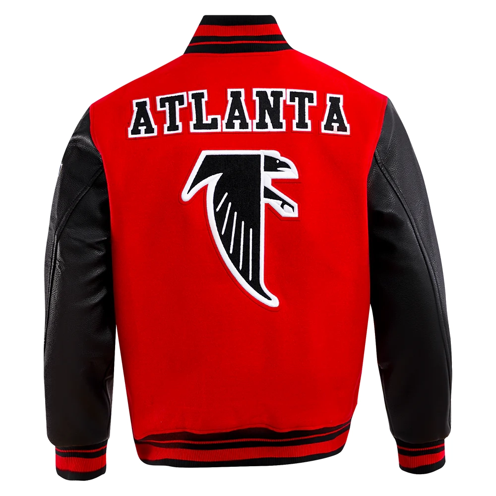 Atlanta falcons pro standard retro classic red and black varsity jacket 4