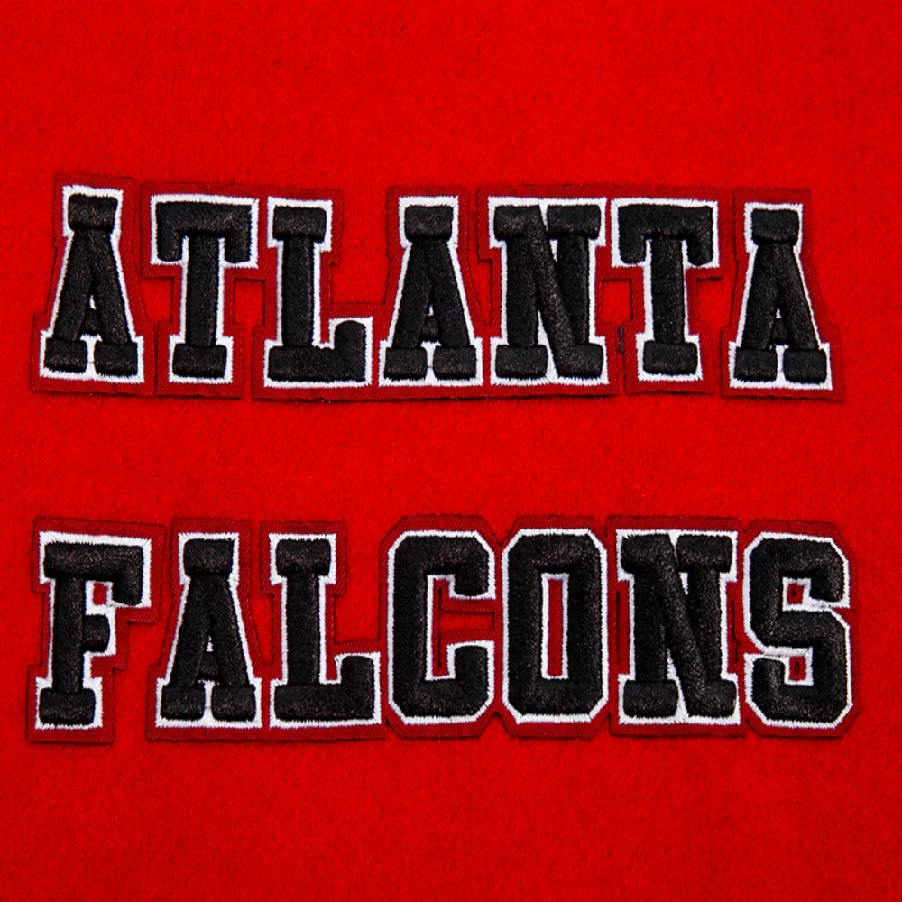 Atlanta falcons pro standard retro classic red and black varsity jacket 5