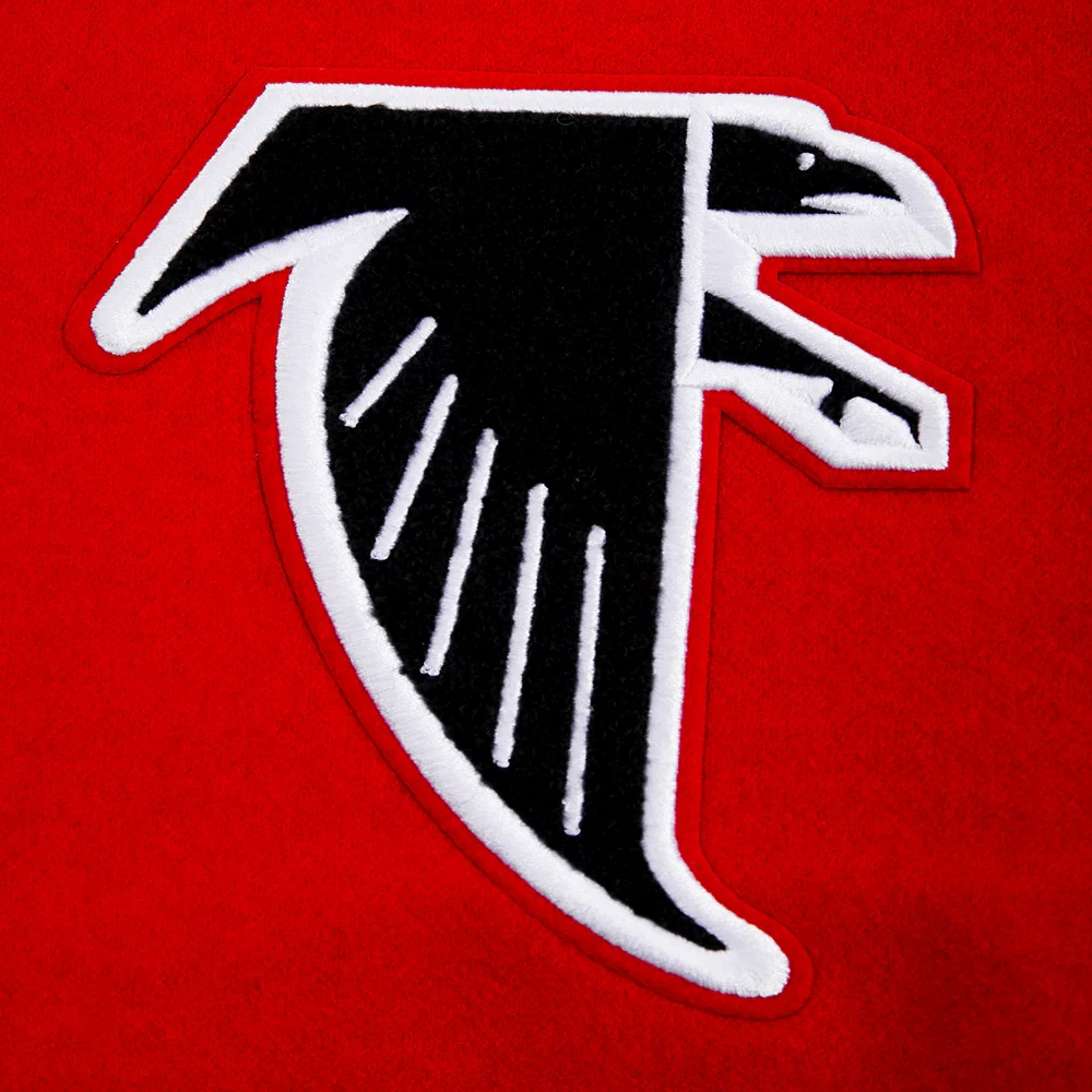 Atlanta falcons pro standard retro classic red and black varsity jacket 6