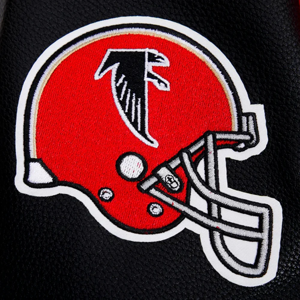 Atlanta falcons pro standard retro classic red and black varsity jacket 8