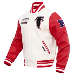 Atlanta falcons pro standard retro classic wool and leather varsity jacket 1
