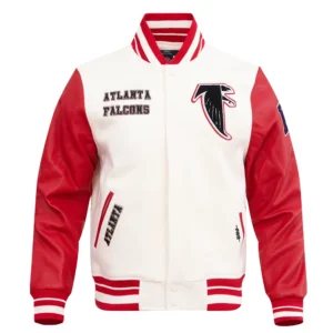 Atlanta falcons pro standard retro classic wool and leather varsity jacket 2