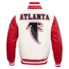 Atlanta falcons pro standard retro classic wool and leather varsity jacket 4