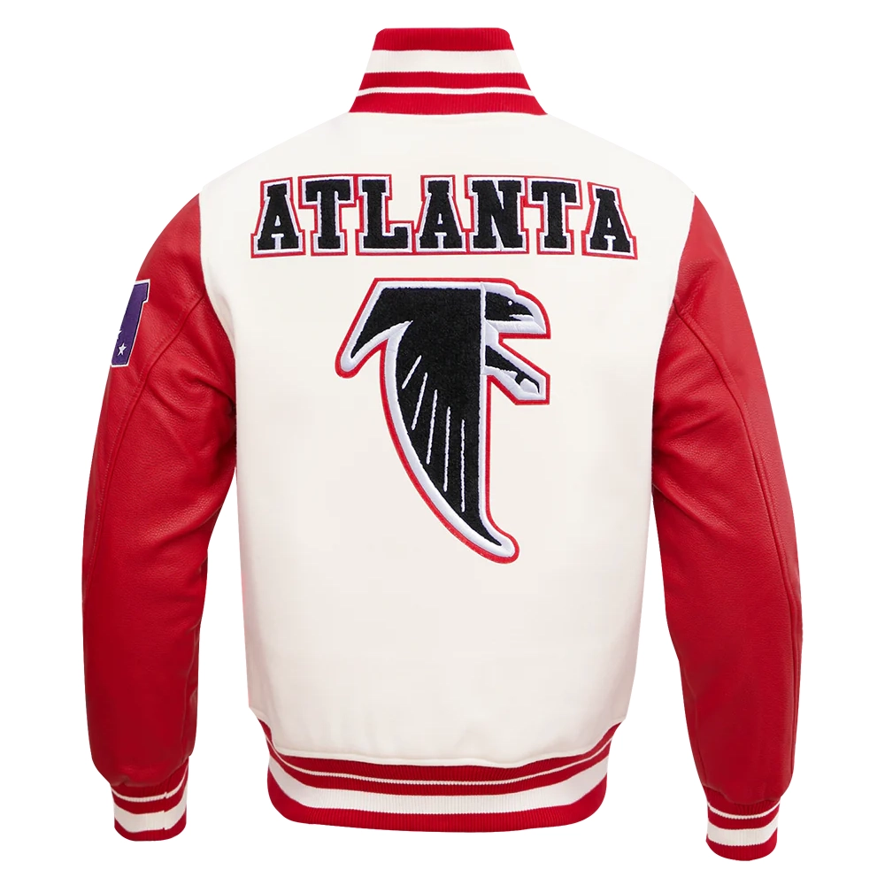 Atlanta falcons pro standard retro classic wool and leather varsity jacket 4