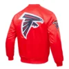 Atlanta falcons pro standard team big logo red satin varsity jacket 3