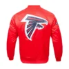 Atlanta falcons pro standard team big logo red satin varsity jacket 4