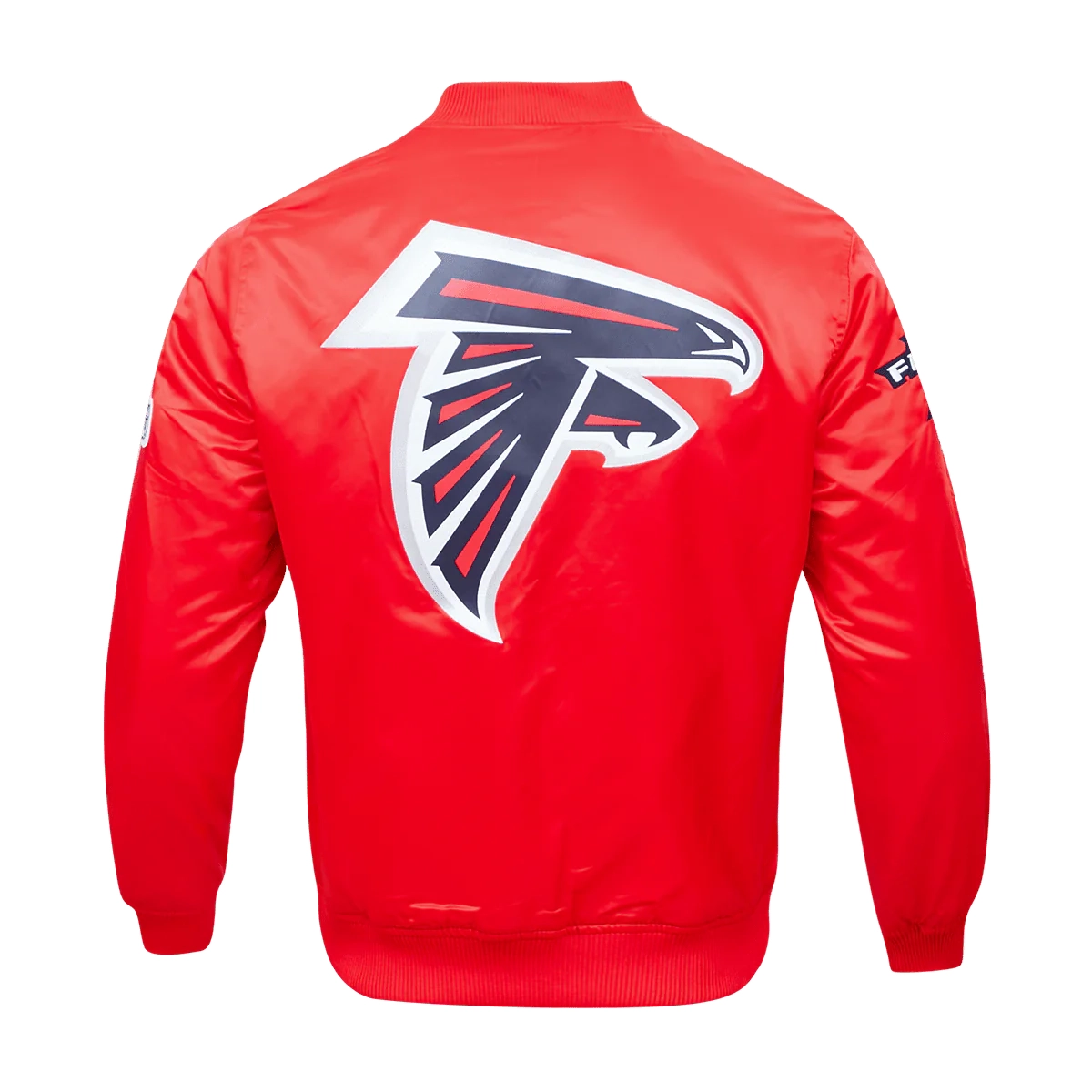 Atlanta falcons pro standard team big logo red satin varsity jacket 4