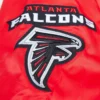 Atlanta falcons pro standard team big logo red satin varsity jacket 5