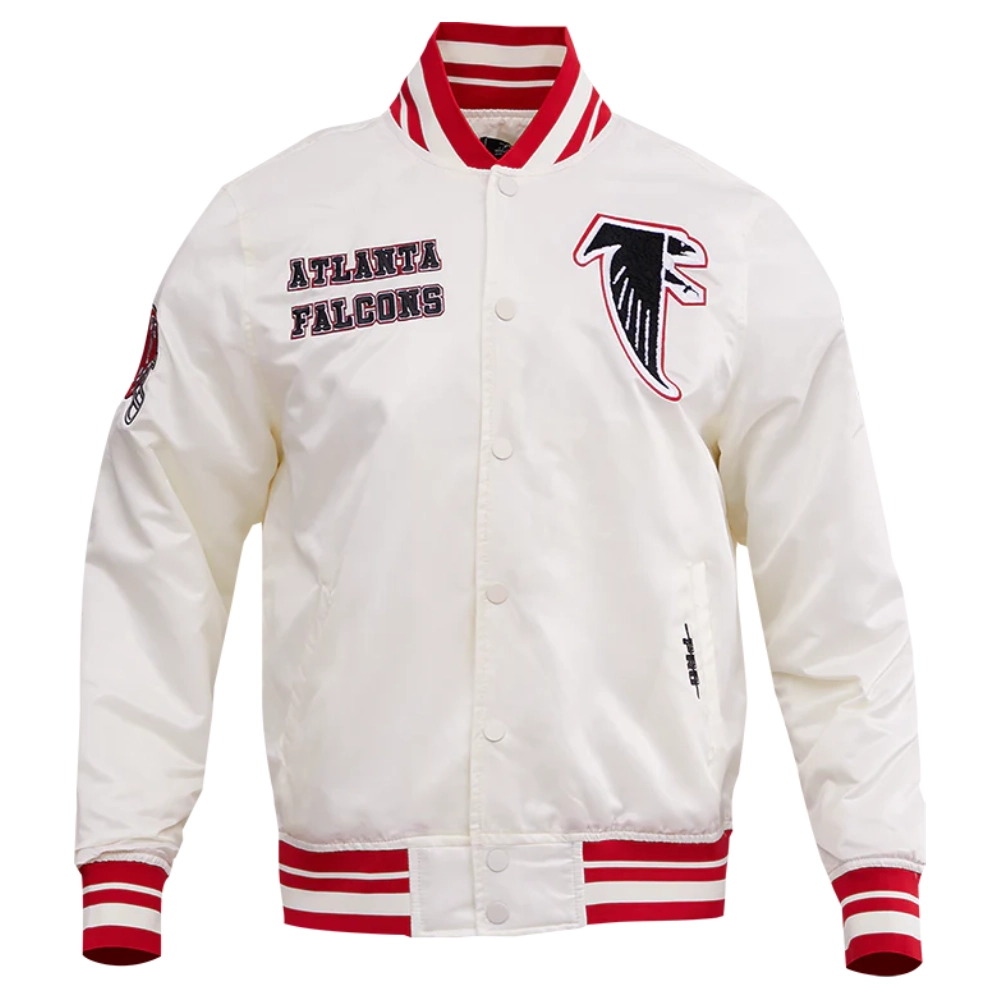 Atlanta falcons retro classic full snap satin cream jacket